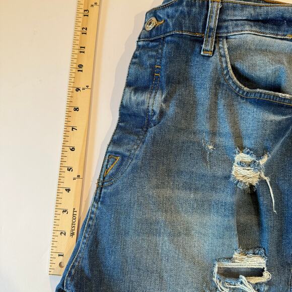 Zara Man Distressed Jeans Men’s 28 | Y2K Grunge Straight Fit Raw Hem Denim - Picture 5 of 9